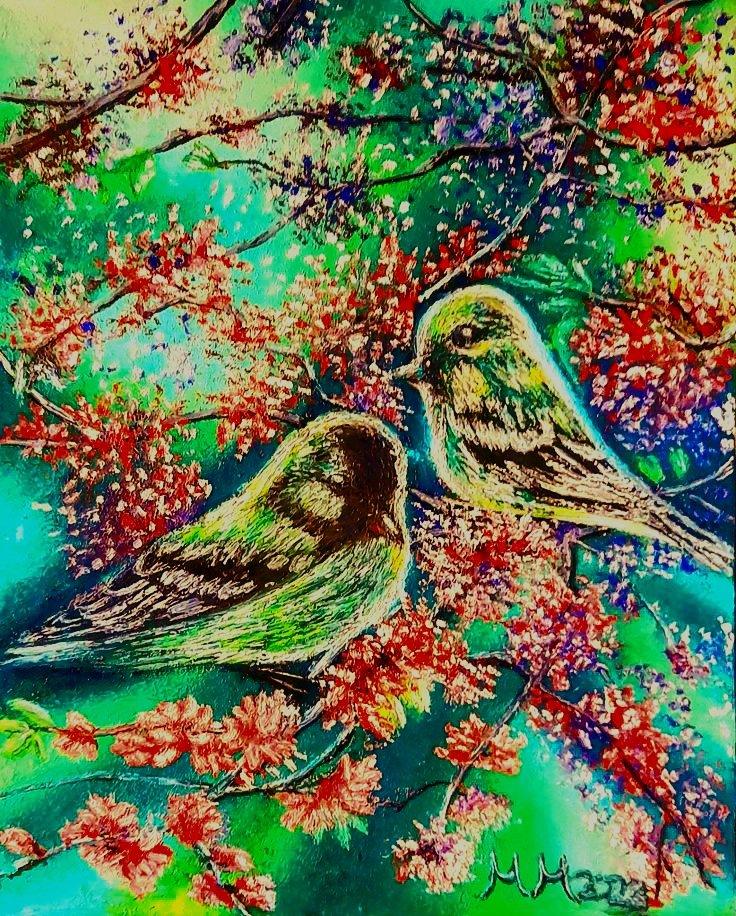 Sprint birds, Painting Marija Mitrovic