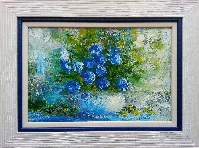 Blue roses, Painting Punisic-Jovanovic Ana