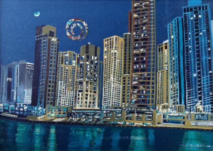 lights of the city 1, Painting Katarina Radenkovic
