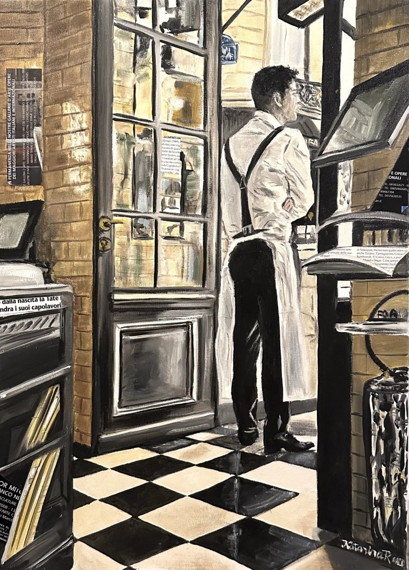 Paris cafe, Painting Katarina Radenkovic