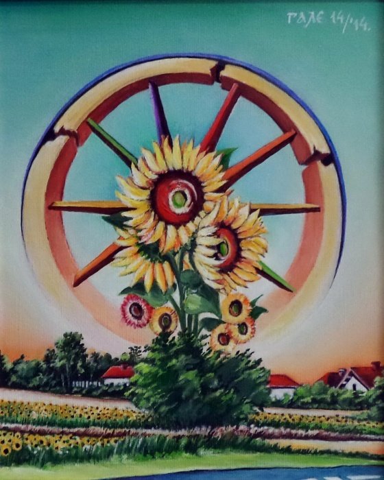 predvorički suncokreti, Painting Gašić Miodrag - Gale