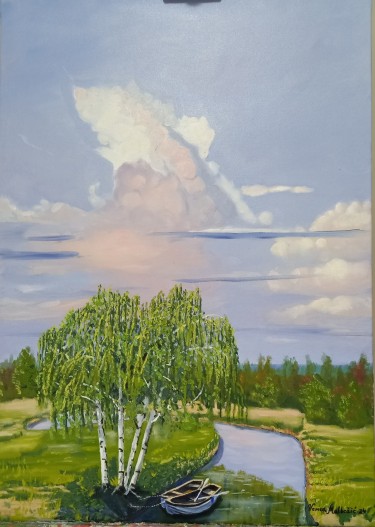 A river through the plain
