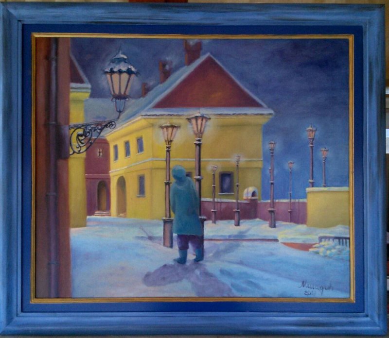 Januar night on Petrovaradin, Painting Miladic Svetlana