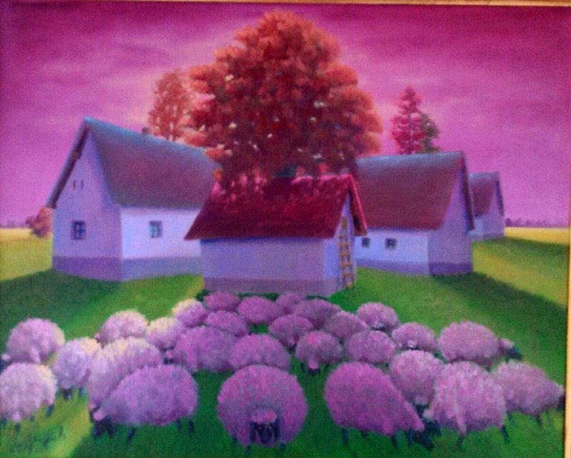 On the farm, Painting Miladic Svetlana