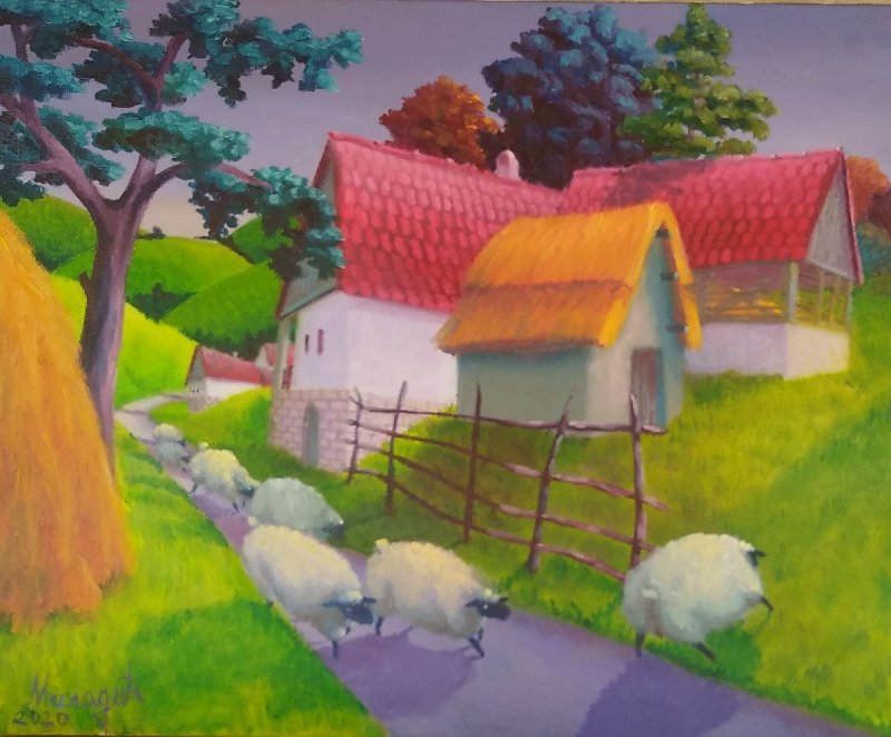 A hause in Neshtin, Painting Miladic Svetlana