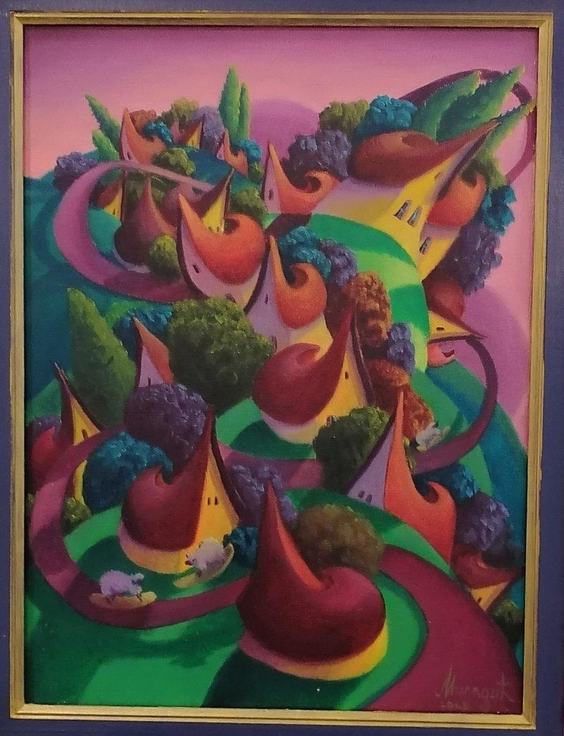 Playful village, Painting Miladic Svetlana