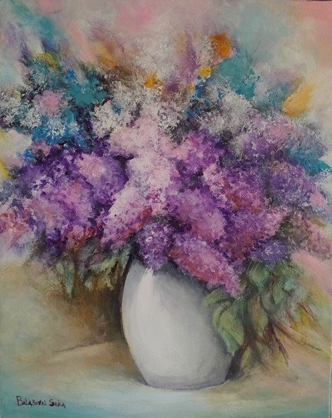 lilacs, Painting Balašević Radmila Seka