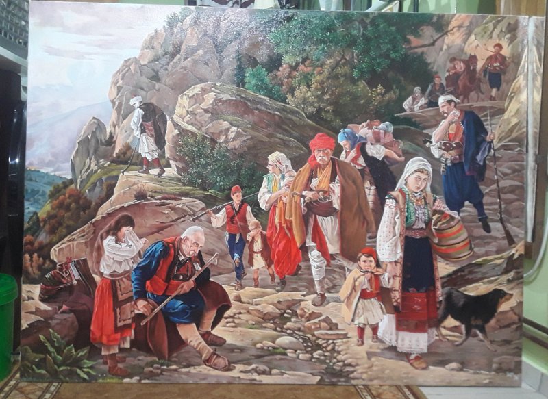 Hercegovacki begunci po Urosu Predicu, Slika Mijailović Borisav