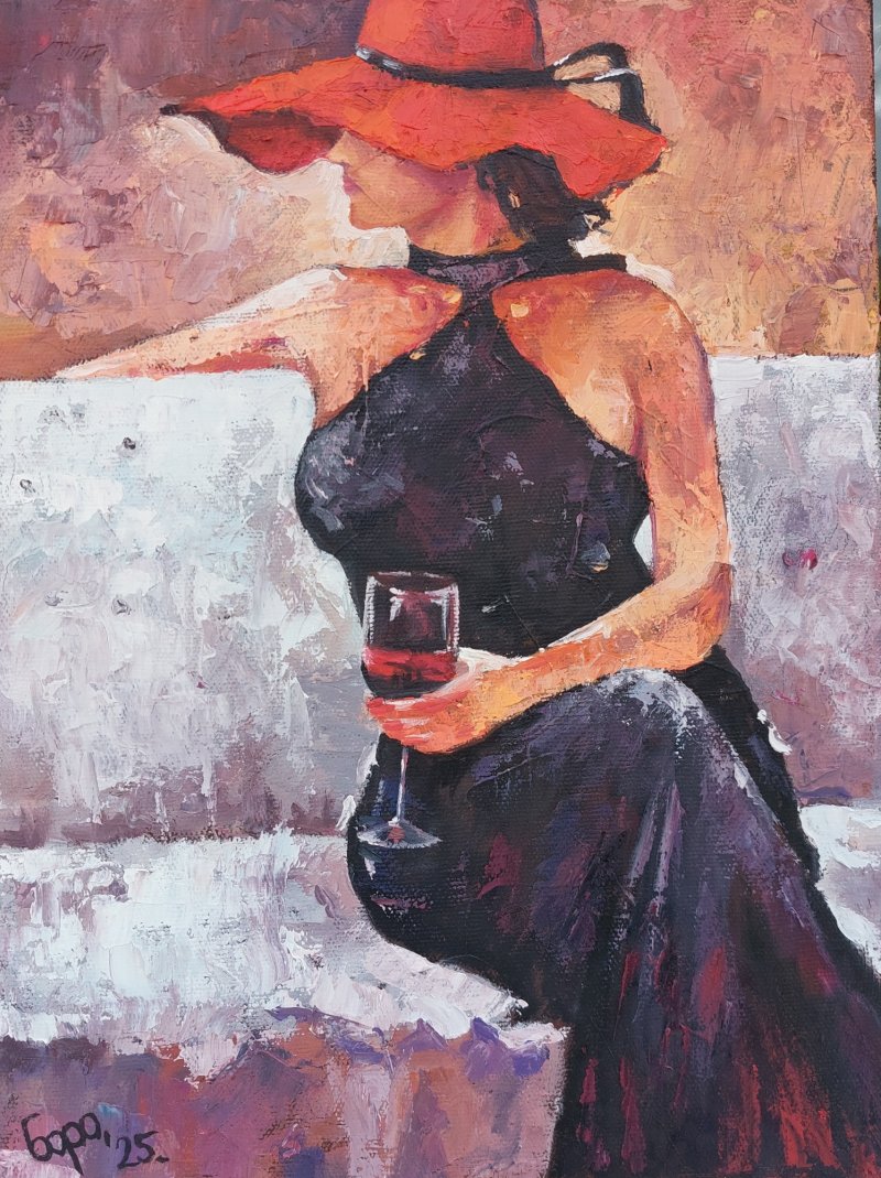 Devojka sa šeširom, Painting Mijailović Borisav