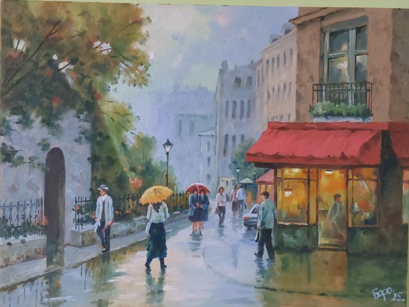 Kišni dan, Painting Mijailović Borisav