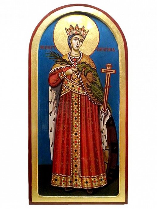 Ikona Sveta Katarina 20x40 cm, Painting ORTHODOX ICONS- artist Miloš Timotijević