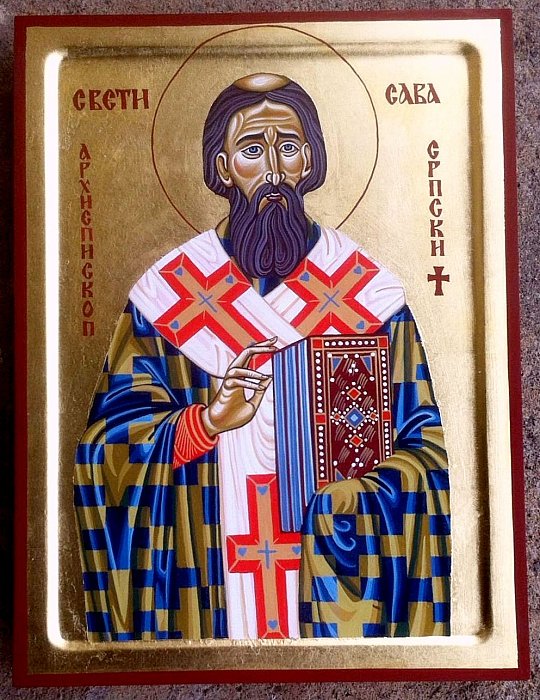Ikona Sveti Sava 30x40 cm, Slika PRAVOSLAVNE IKONE- ikonopisac Miloš Timotijević