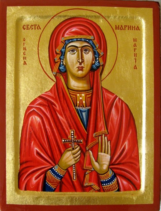 Ikona Sveta Marina ( Ognjena Marija ) 20x30 cm, Painting ORTHODOX ICONS- artist Miloš Timotijević