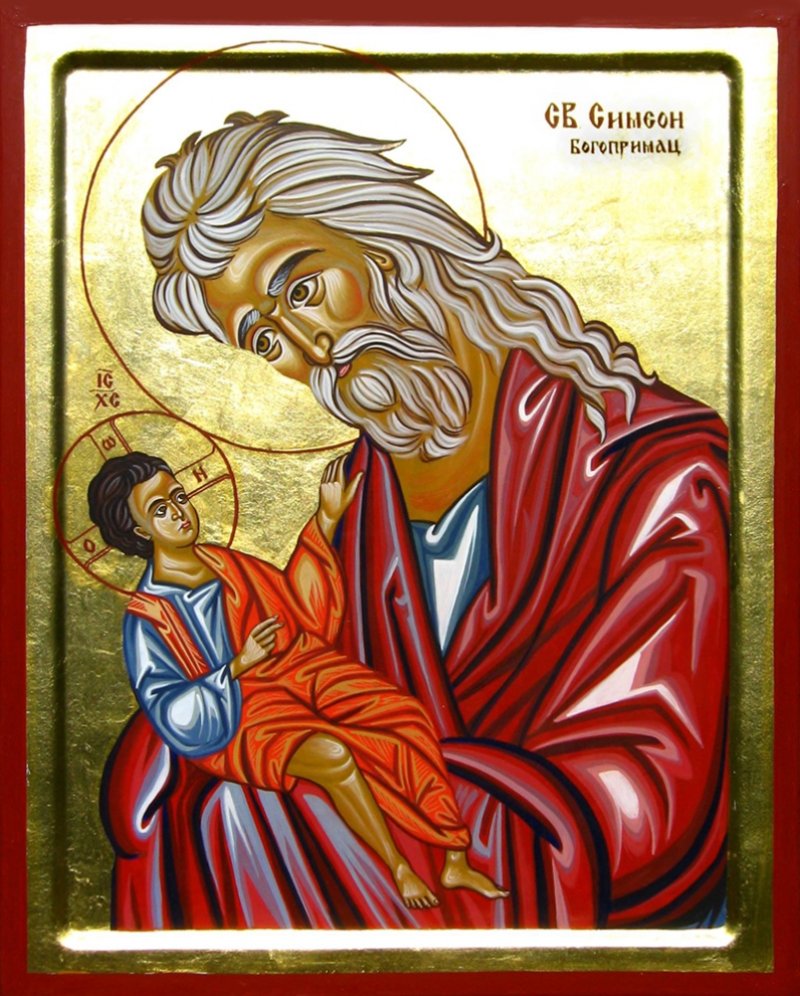 Sveti Simeon Bogoprimac- ikona 40x50 cm, Painting ORTHODOX ICONS- artist Miloš Timotijević