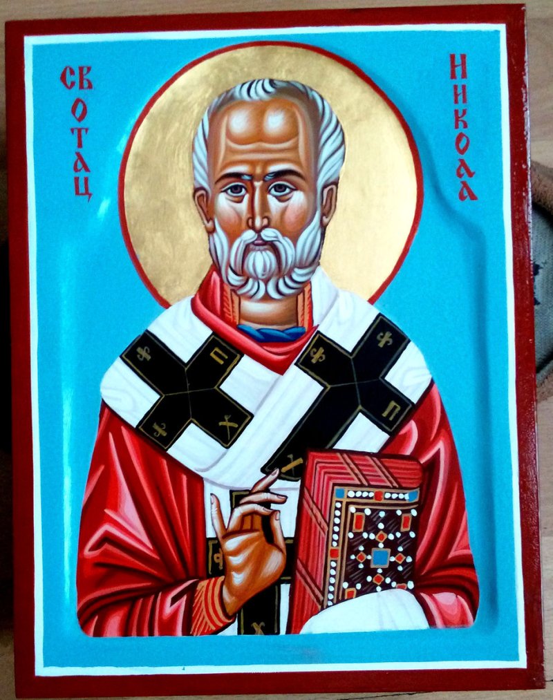 Sveti Nikola- ikona 20x25 cm, Painting ORTHODOX ICONS- artist Miloš Timotijević