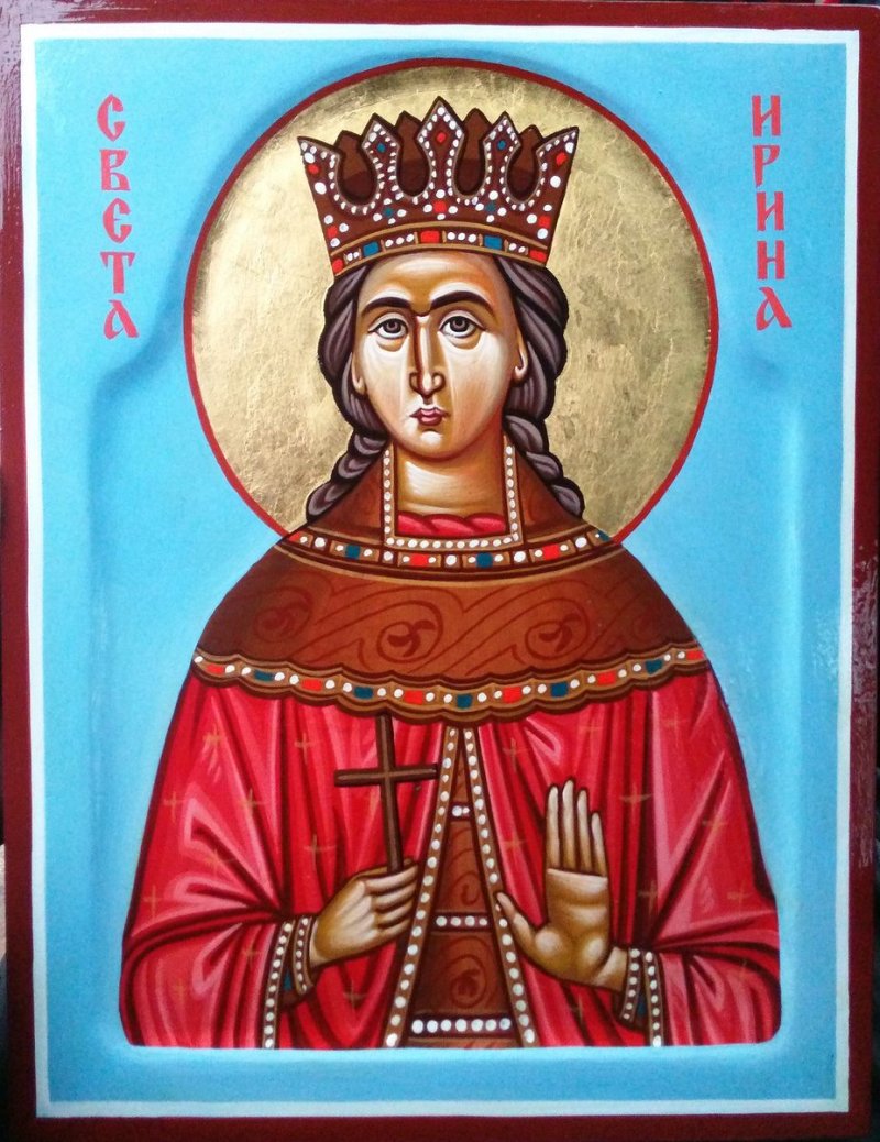 Ikona Sveta Velikomucenica Irina 25x20cm, Slika PRAVOSLAVNE IKONE- ikonopisac Miloš Timotijević