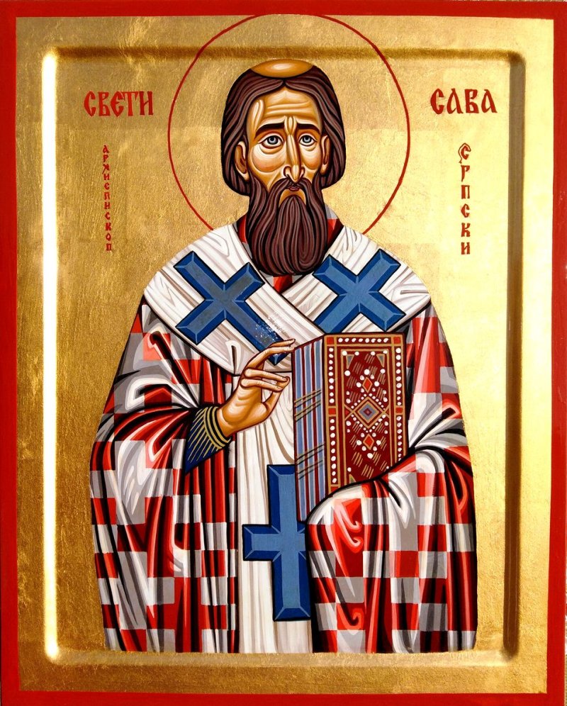Ikona Sveti Sava 40x50 cm, Painting ORTHODOX ICONS- artist Miloš Timotijević
