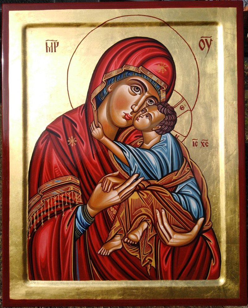Ikona, Presveta Bogorodica, Painting ORTHODOX ICONS- artist Miloš Timotijević
