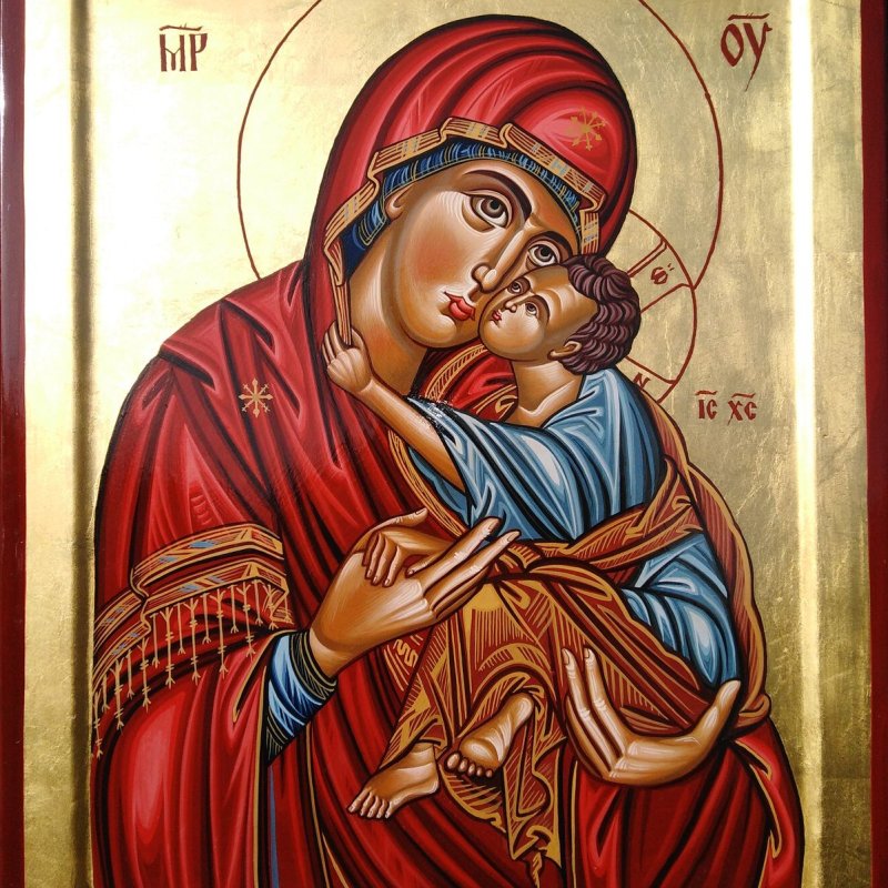 Ikona, Presveta Bogorodica, Painting ORTHODOX ICONS- artist Miloš Timotijević