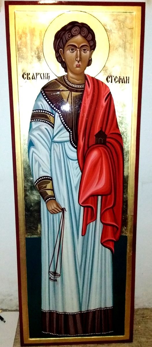 Ikona- Sveti Arhidjakon Stefan, dimenzije 45x120 cm, Painting ORTHODOX ICONS- artist Miloš Timotijević