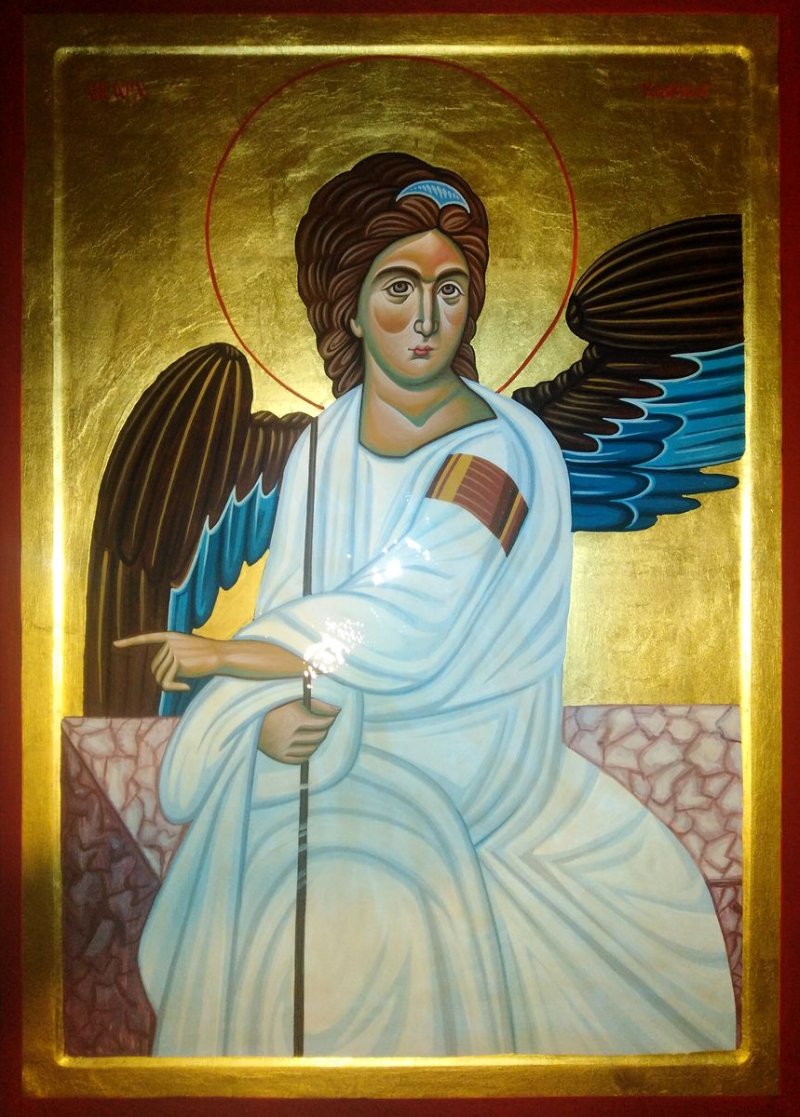 Ikona- Beli Andjeo (Sv. Arh. Gavrilo), 40x50cm, Slika PRAVOSLAVNE IKONE- ikonopisac Miloš Timotijević
