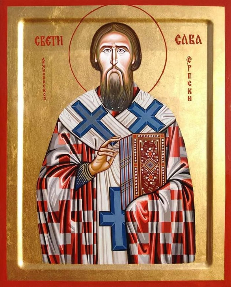 Ikona- Sveti Sava 40x50cm, Slika PRAVOSLAVNE IKONE- ikonopisac Miloš Timotijević