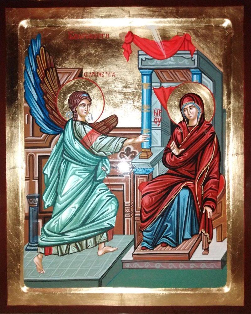 Ikona- Blagovesti 40x50cm, Painting ORTHODOX ICONS- artist Miloš Timotijević
