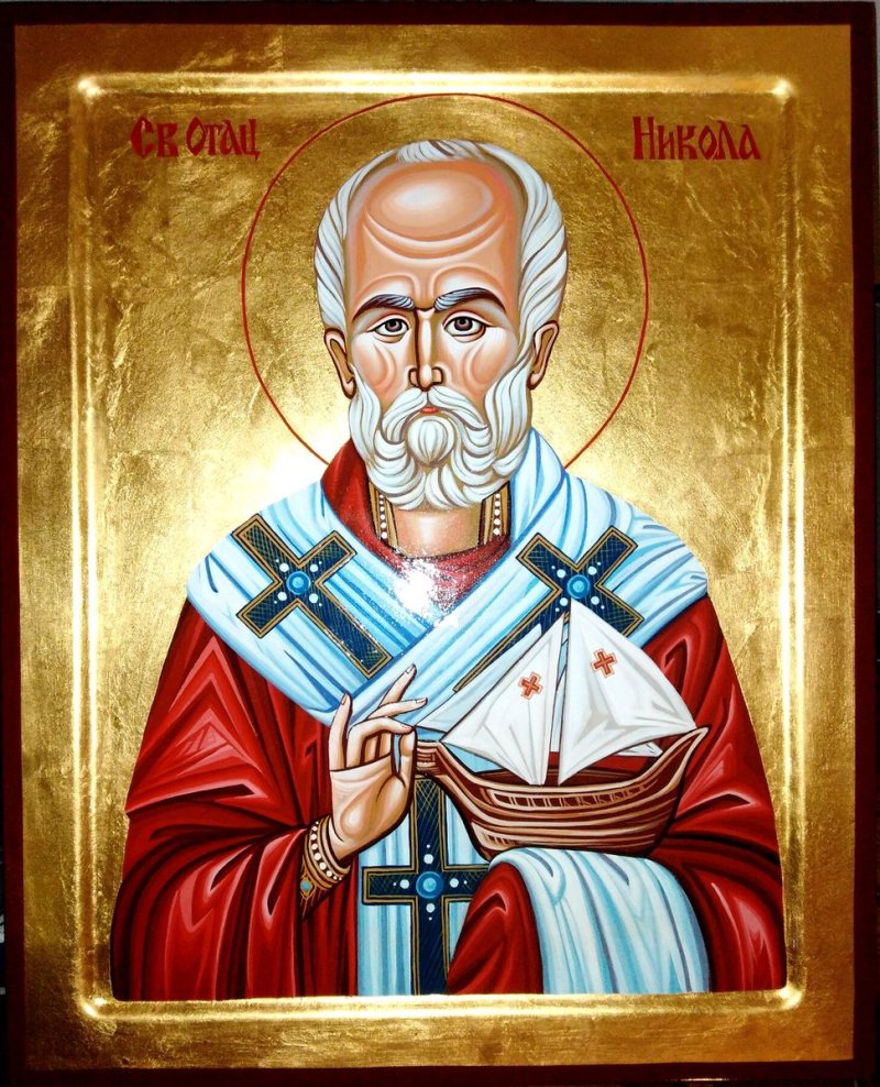 Ikona-Sveti Nikola, dimenzije 40x50cm, Slika PRAVOSLAVNE IKONE- ikonopisac Miloš Timotijević