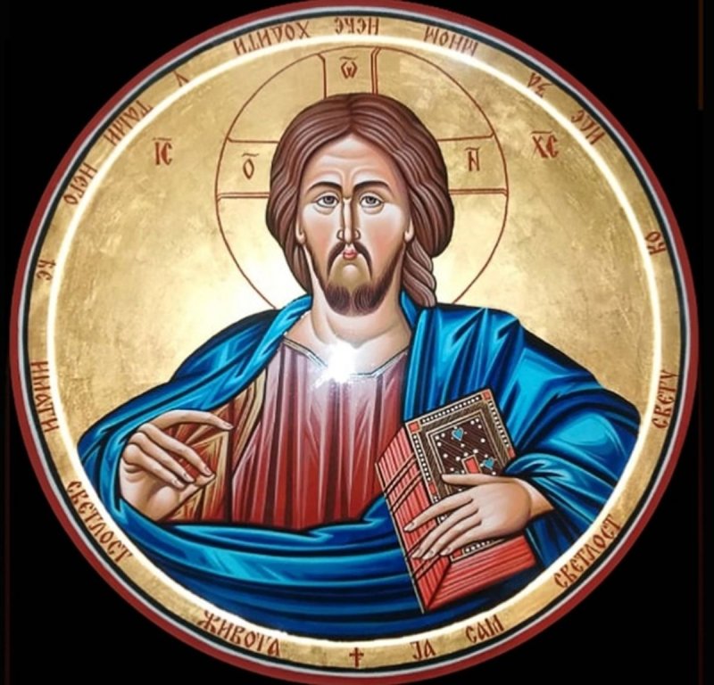 Ikona Gospoda Isusa Hrista, dimenzije 50x50cm, Painting ORTHODOX ICONS- artist Miloš Timotijević