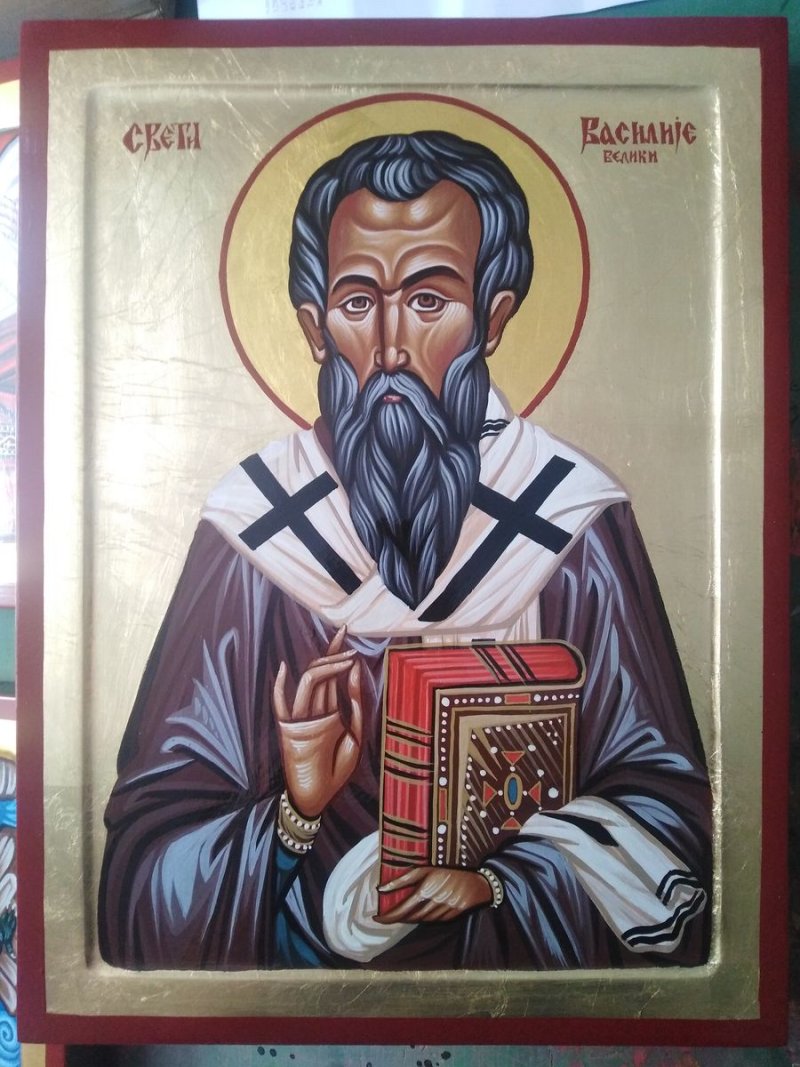 Ikona- Sveti Vasilije Veliki, dimenzije 40x30cm, Painting ORTHODOX ICONS- artist Miloš Timotijević