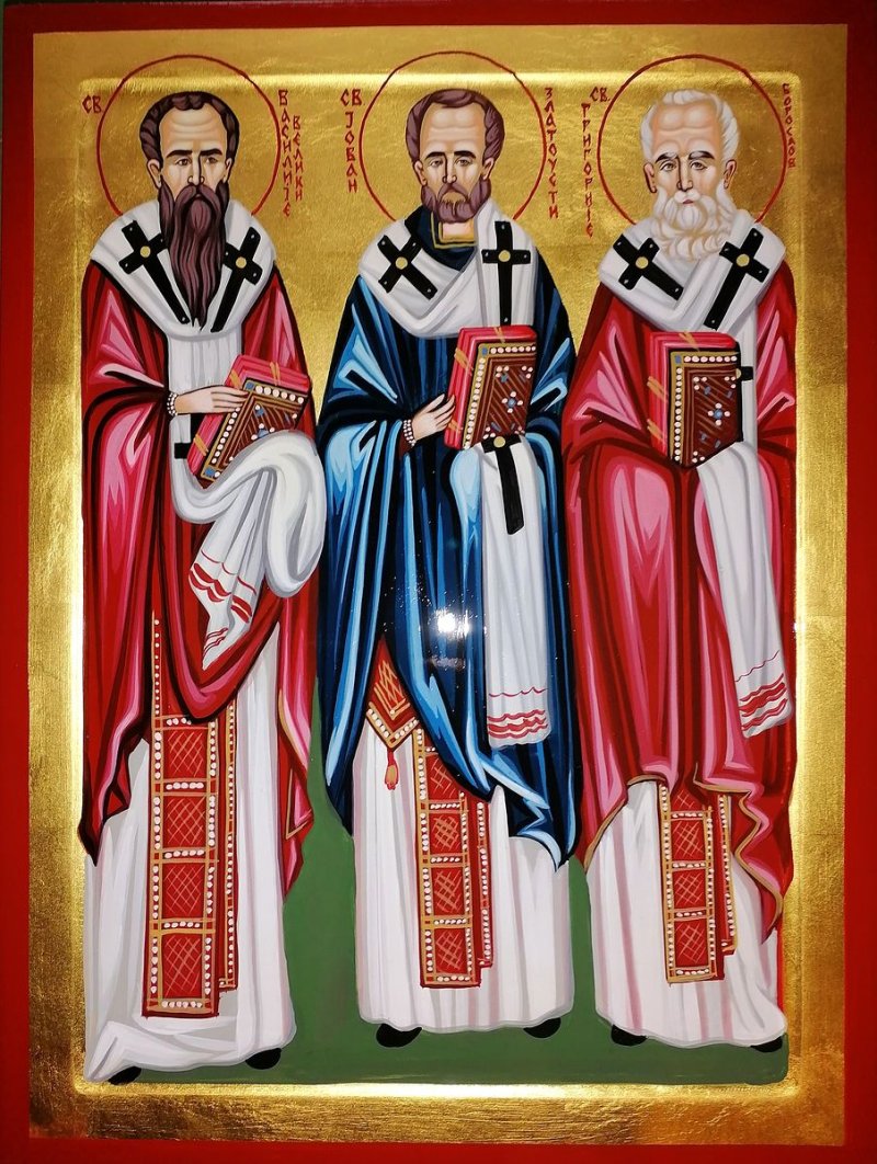 Ikona- Sveta Tri Jerarha, dimenzije 40x30 cm, Painting ORTHODOX ICONS- artist Miloš Timotijević