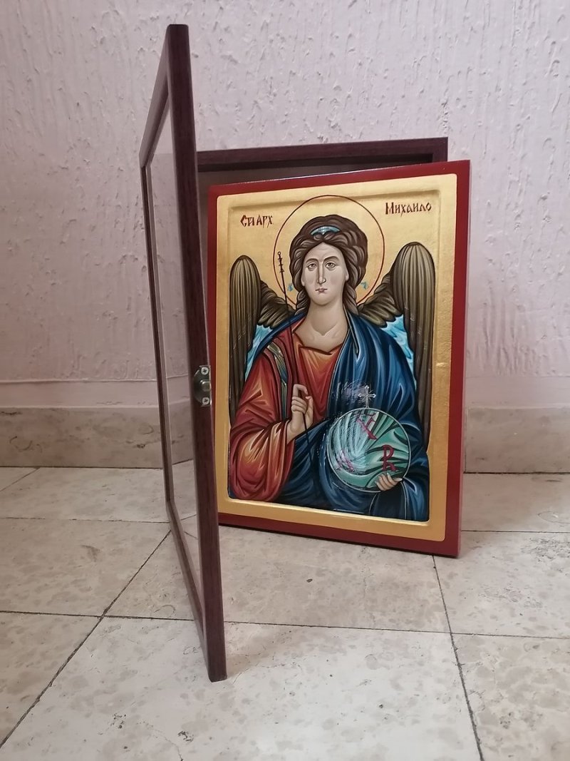 Ikona- Sveti Arhangel Mihailo, dimenzije 40x30 cm, Slika PRAVOSLAVNE IKONE- ikonopisac Miloš Timotijević