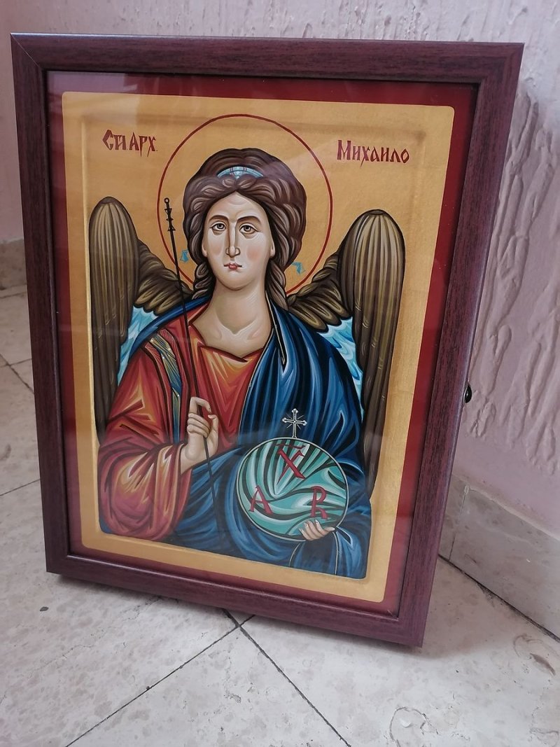 Ikona- Sveti Arhangel Mihailo, dimenzije 40x30 cm, Slika PRAVOSLAVNE IKONE- ikonopisac Miloš Timotijević
