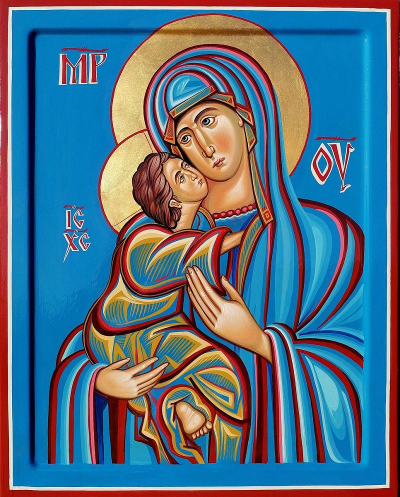 Ikona- Presveta Bogorodica, dimenzije 50x40cm, Slika PRAVOSLAVNE IKONE- ikonopisac Miloš Timotijević