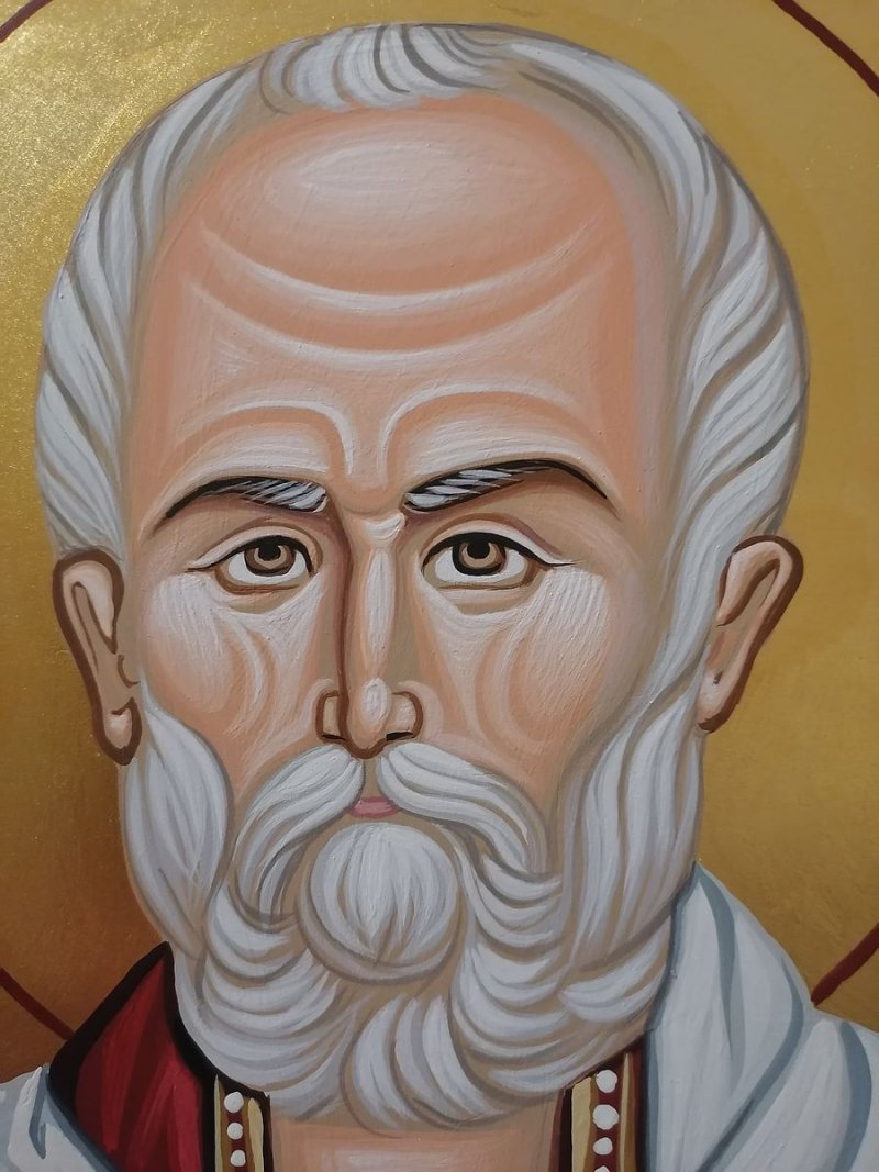Ikona- Sveti Nikola, dimenzije 40x30 cm, Painting ORTHODOX ICONS- artist Miloš Timotijević