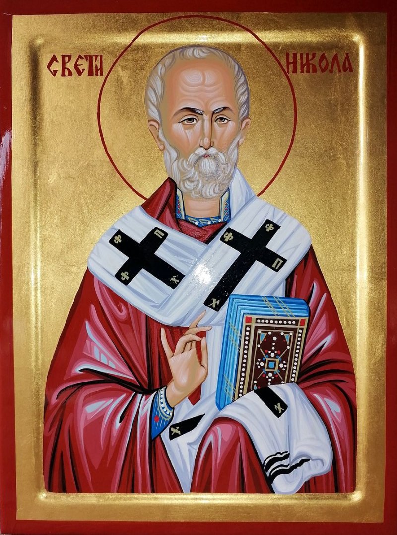 Ikona- Sveti Nikola, dimenzije 40x30 cm, Painting ORTHODOX ICONS- artist Miloš Timotijević