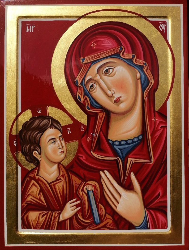 Orthodox icon Presveta Bogorodica dimensions 30x40 cm, Painting ORTHODOX ICONS- artist Miloš Timotijević