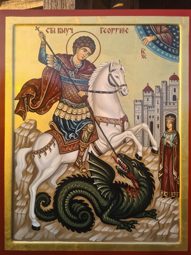 Orthodox icon- Sveti Velikomucenik Georgije dimensions 40x50 cm, Painting ORTHODOX ICONS- artist Miloš Timotijević