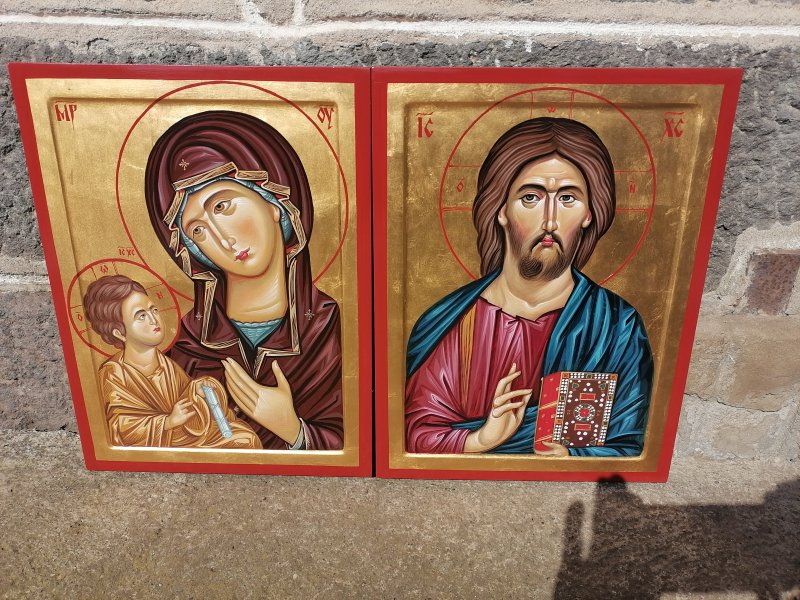 Orthodox icon "Gospod Isus Hristos" , dimensions 40x30 cm, Painting ORTHODOX ICONS- artist Miloš Timotijević