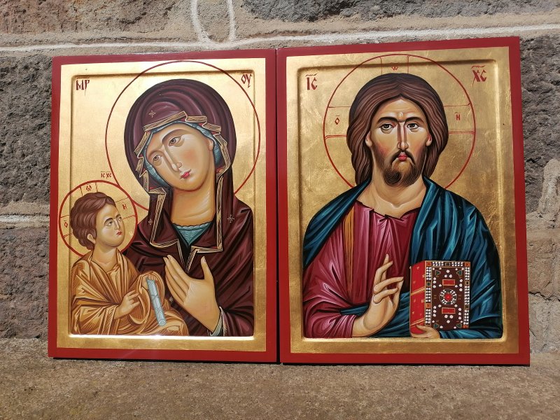 Orthodox icon" Presveta Bogorodica" dimensions 30x40 cm, Painting ORTHODOX ICONS- artist Miloš Timotijević