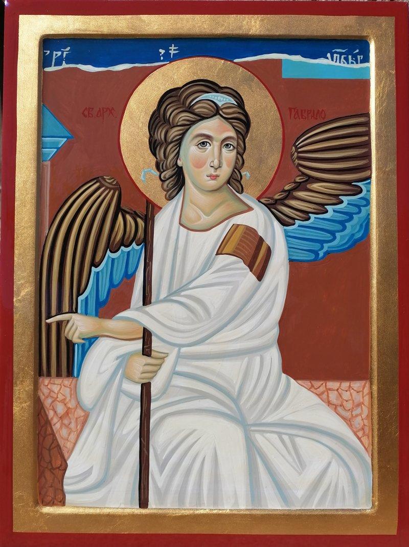 Ikona- Sveti Arhangel Gavrilo, dimenzije 40x30 cm, Painting ORTHODOX ICONS- artist Miloš Timotijević
