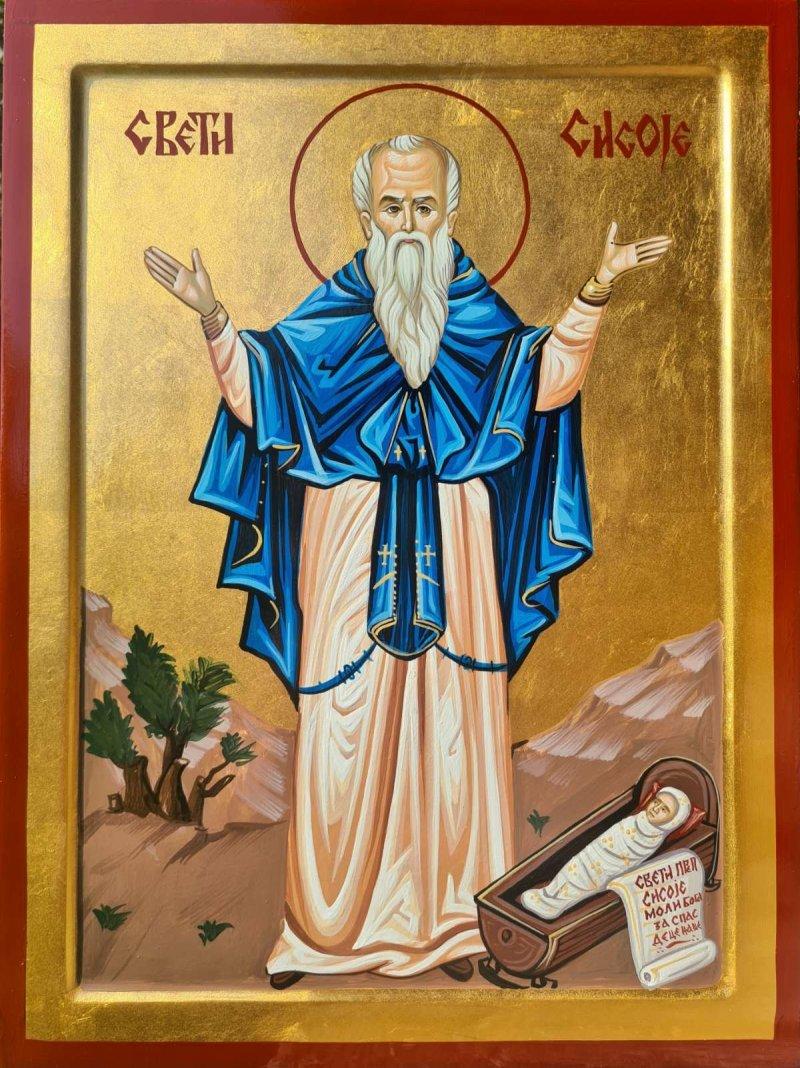 Orthodox icon "Sveti Sisoje", dimensions 40x30 cm, Painting ORTHODOX ICONS- artist Miloš Timotijević