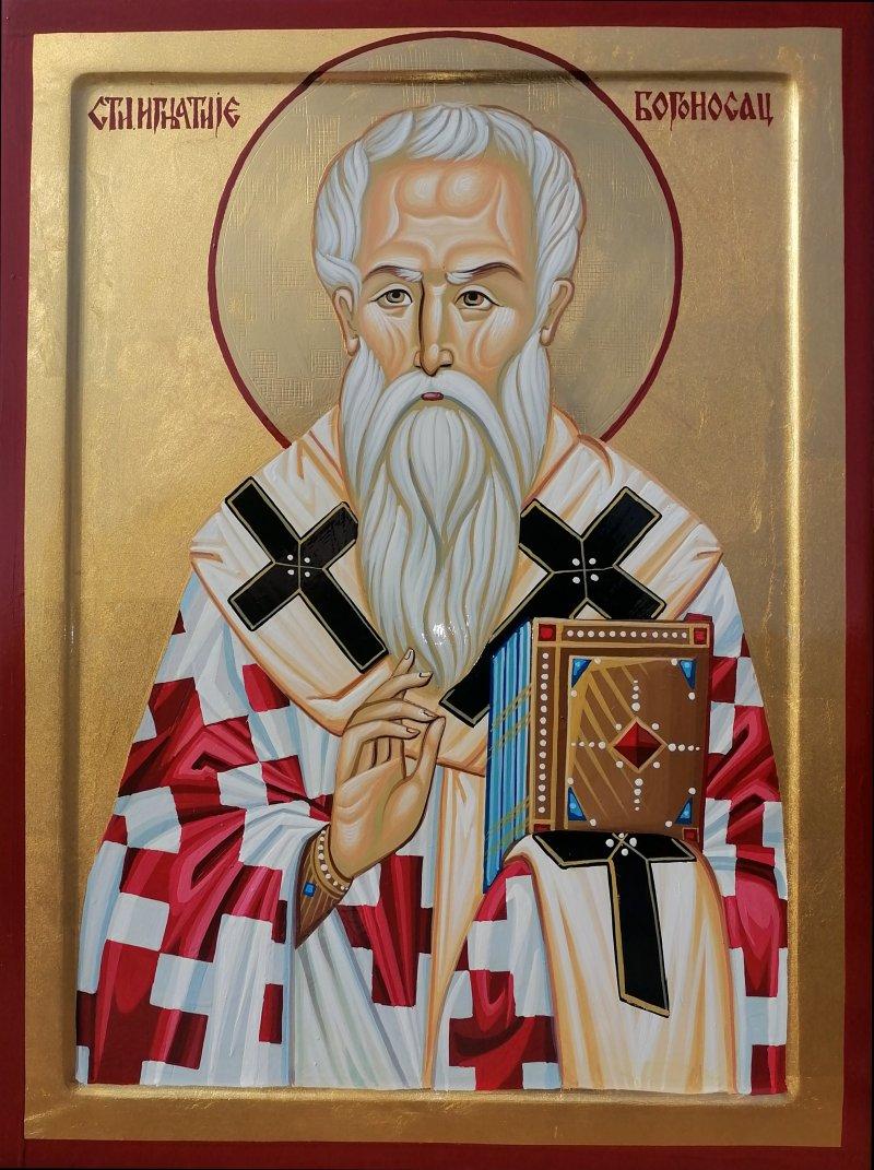 Ikona "Sveti Ignjatije Bogonosac", dimenzije 40x30 cm, Slika PRAVOSLAVNE IKONE- ikonopisac Miloš Timotijević