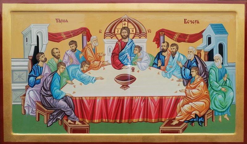 Orthodox icon "THE SECRET DINNER" dimensions 35x60 cm, Painting ORTHODOX ICONS- artist Miloš Timotijević