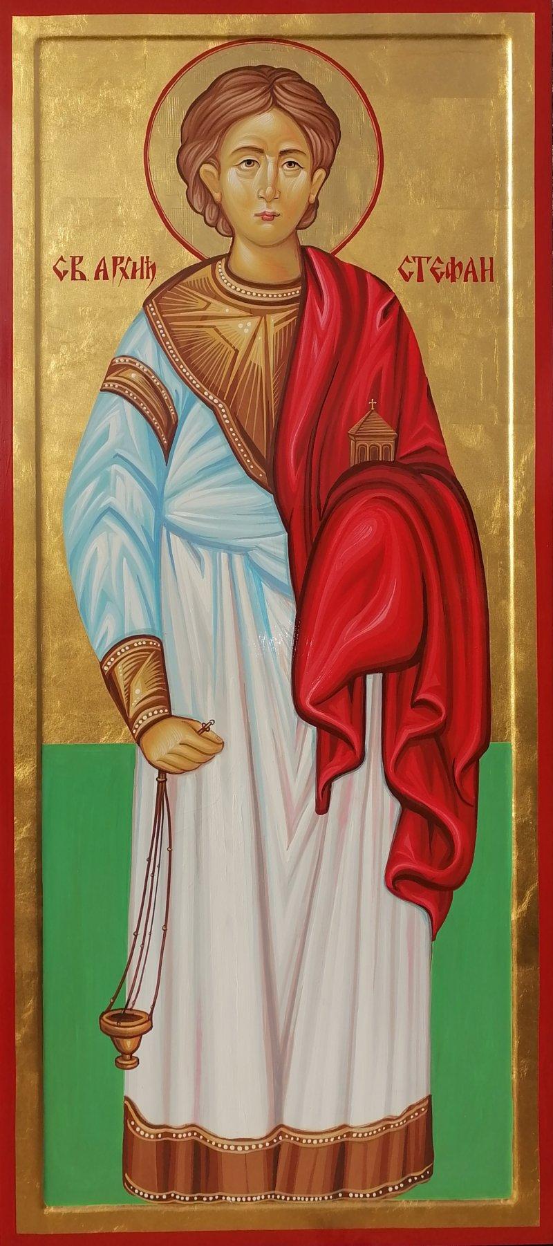 Orthodox icon "Sveti Arhidjakon Stefan", dimensions 40x90 cm, Painting ORTHODOX ICONS- artist Miloš Timotijević