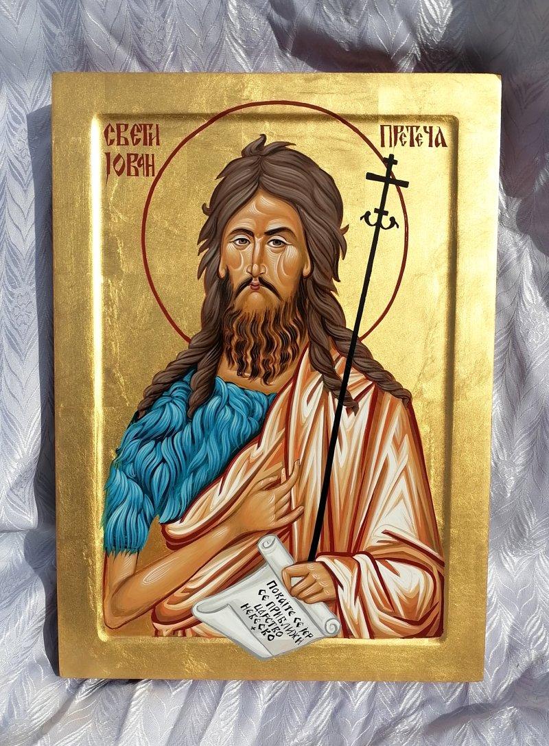 Ikona "Sveti Jovan Preteča", dimenzije 26x36 cm, Slika PRAVOSLAVNE IKONE- ikonopisac Miloš Timotijević