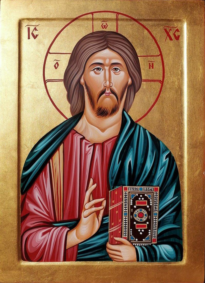 Ikona - "Gospod Isus Hristos", dimenzije 26x36 cm., Slika PRAVOSLAVNE IKONE- ikonopisac Miloš Timotijević