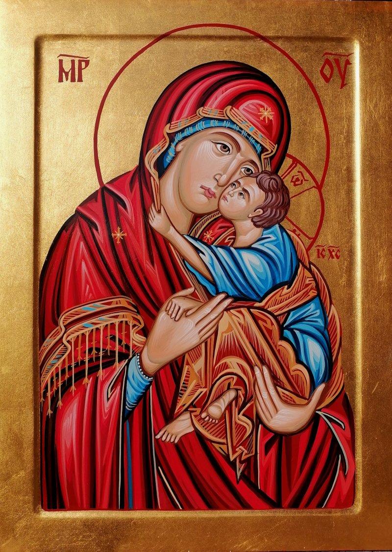 Ikona "Presveta Bogorodica", dimenzije 26x36 cm., Slika PRAVOSLAVNE IKONE- ikonopisac Miloš Timotijević