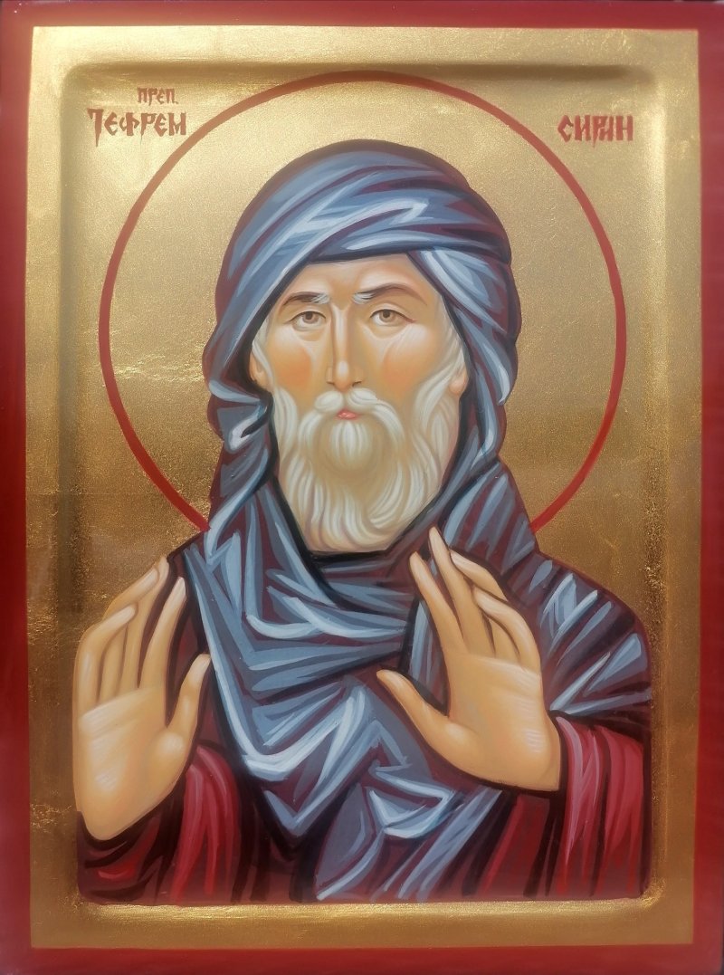 Orthodox icon Sveti Jefrem Sirin dimensions 15x20 cm, Painting ORTHODOX ICONS- artist Miloš Timotijević