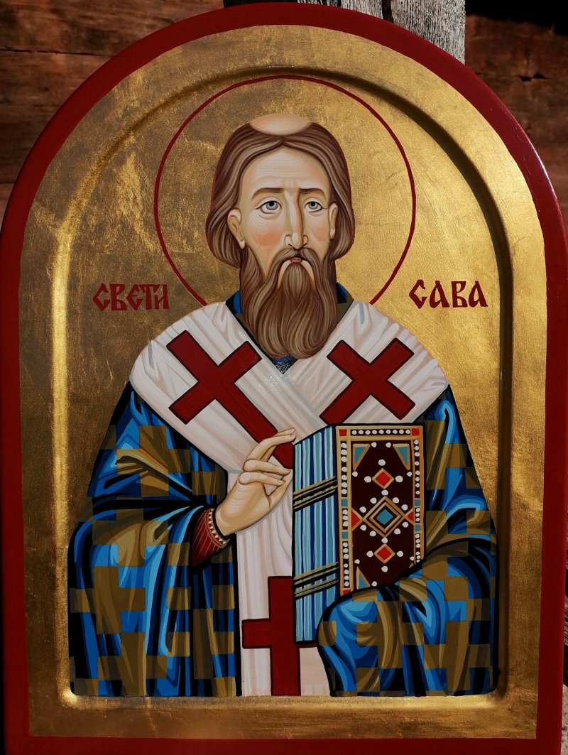 Ikona Sveti Sava dimenzije 40x30 cm, Slika PRAVOSLAVNE IKONE- ikonopisac Miloš Timotijević
